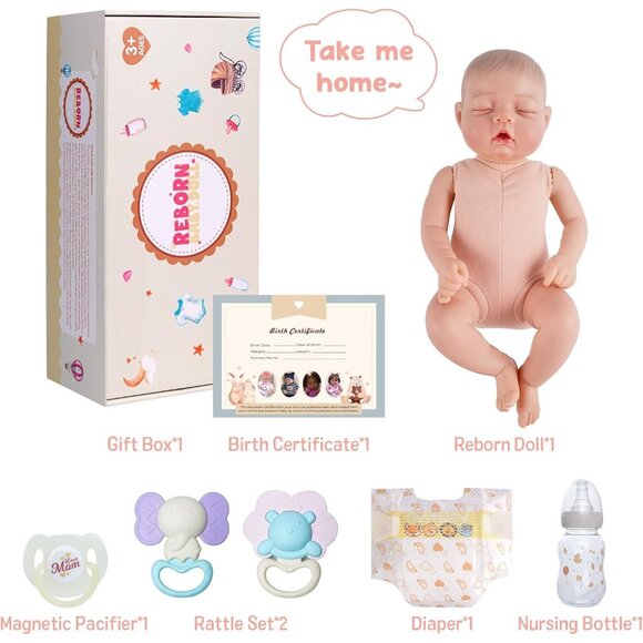 🆕17inch Full Body Vinyl Newborn Baby Dolls Poseable Limbs Sweet Smile Doll Girl - Picture 9 of 9